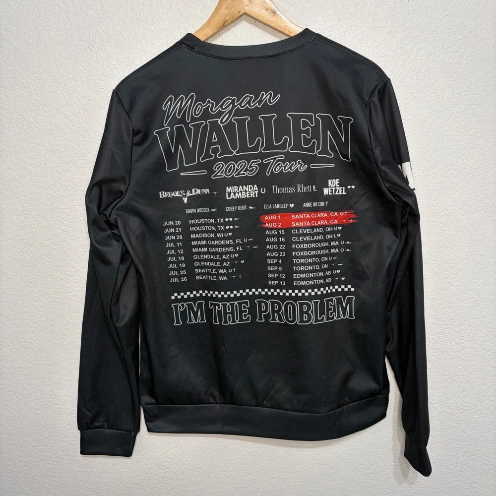 Morgan Wallen 2025 Tour Sweatshirt San Francisco 49ers Levi's Stadium Men's  M - Picture 6 of 7